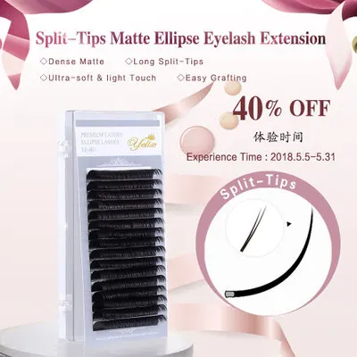 Yelix False Natural Ellipse eyelashes Matte Individual Eyelash Extension Mink Flat Lashes Extensions Split-tips 16 lines
Yelix False Natural Ellipse eyelashes Matte Individual Eyelash Extension Mink Flat Lashes Extensions Split-tips 16 lines