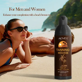 

100ml Hot Sun tan Cream Color Stay Bronze Self SunTan Solarium Mousse for Day Tanning Sun Block Makeup Foundation Tanner Lotion