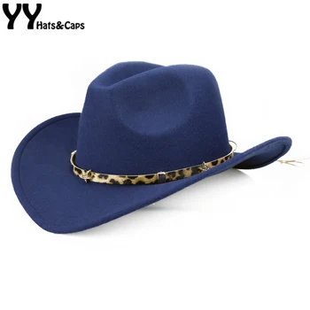 YY Western Cowboy Cap for Men Winter Warm Leopard Pentagram Belt Jazz Cap Women Wide Brim Fedora Hat Cowgirl FD19052
YY Western Cowboy Cap for Men Winter Warm Leopard Pentagram Belt Jazz Cap Women Wide Brim Fedora Hat Cowgirl FD19052