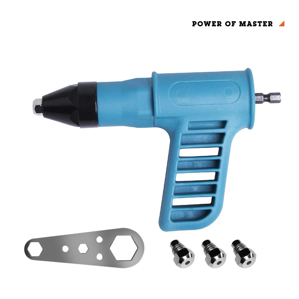 6 Inch Blue Electric Rivet Gun Conversion Head Rivet Adapter with 4 Nozzles and 2 Hex Wrenches for Riveting Tool Accessories
6 Inch Blue Electric Rivet Gun Conversion Head Rivet Adapter with 4 Nozzles and 2 Hex Wrenches for Riveting Tool Accessories