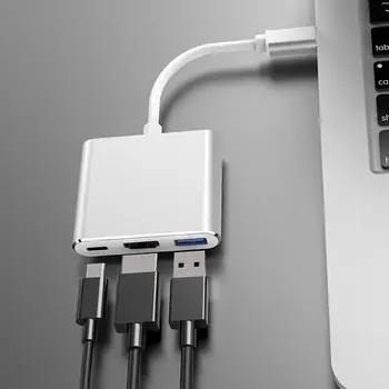 Type C to HDMI 4k 1080p 3in1 Converter Adapter USB C to HDMI/USB 3.0/Type-C Aluminum For Macbook Pro adapter
Type C to HDMI 4k 1080p 3in1 Converter Adapter USB C to HDMI/USB 3.0/Type-C Aluminum For Macbook Pro adapter