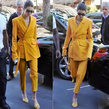 New Women's Orange Business Office 2 Pieces Formal Suits Women Custom Made Uniform Party Prom Suit Autumn Winter Female Sets 
New Women's Orange Business Office 2 Pieces Formal Suits Women Custom Made Uniform Party Prom Suit Autumn Winter Female Sets