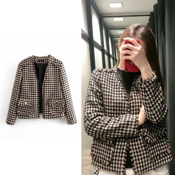 The New Women's clothing 2019 Spring and Autumn Long Sleeve houndstooth Coat Women Clothing Lady Business Jacket Suit Coat
The New Women's clothing 2019 Spring and Autumn Long Sleeve houndstooth Coat Women Clothing Lady Business Jacket Suit Coat