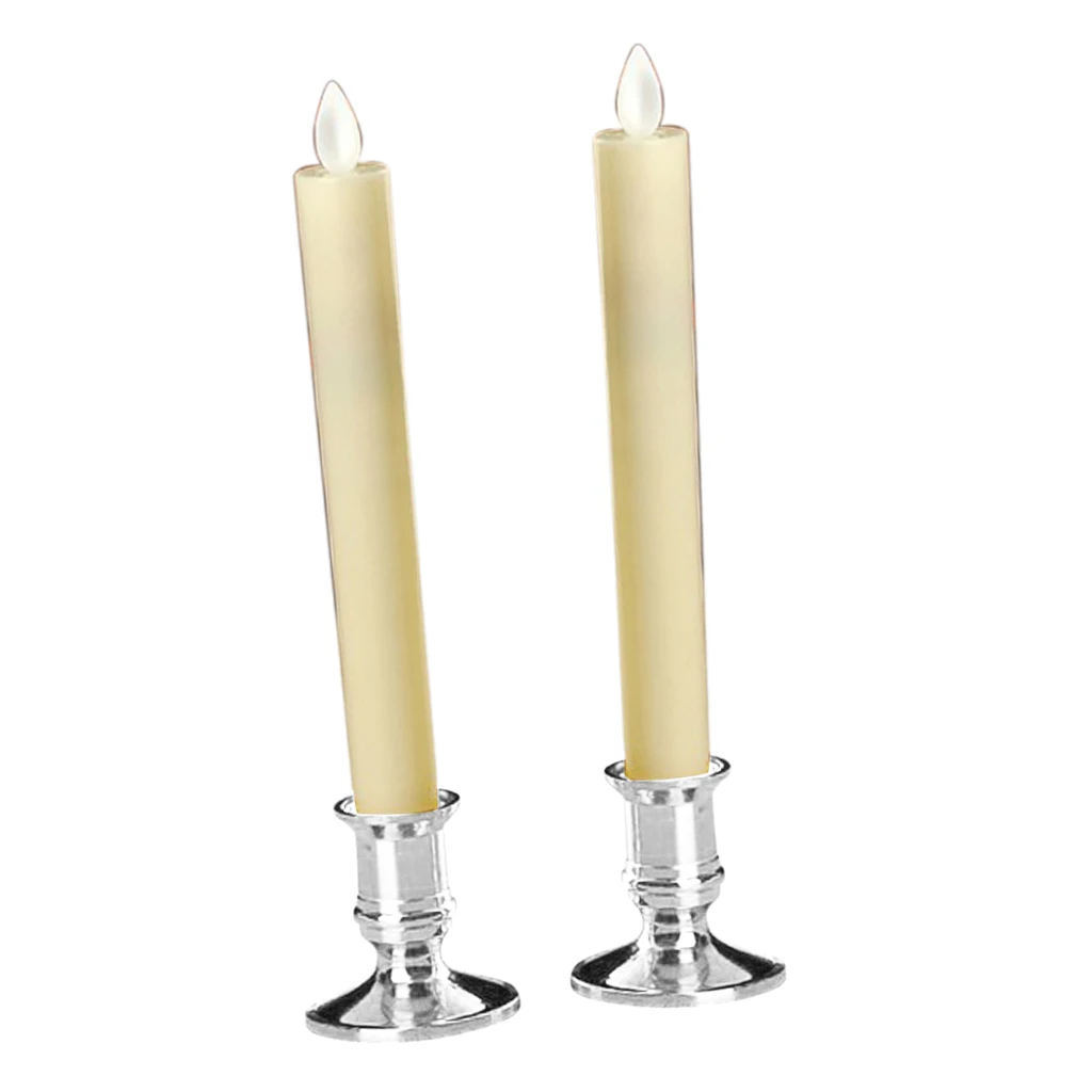 2 pcs Battery Operated LED Candles Swinging Flame Window Candle with Base Swinging Flame Candle For Hotels Museums Churches 2 pcs Battery Operated LED Candles Swinging Flame Window Candle with Base Swinging Flame Candle For Hotels Museums Churches