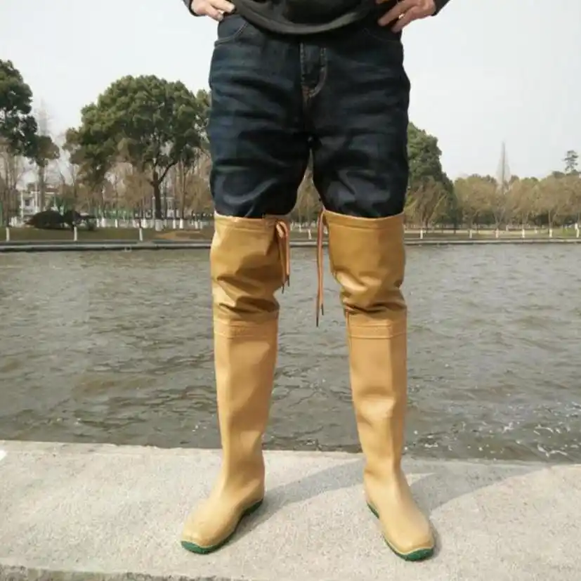 thigh high rubber rain boots