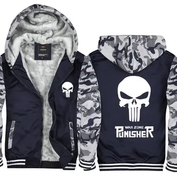 Jacket Men 2019 Winter Thick Warm Fleece Zipper Coat for Mens SportWear Tracksuit Male European Hoodie Punisher Cosplay Costume 
Jacket Men 2019 Winter Thick Warm Fleece Zipper Coat for Mens SportWear Tracksuit Male European Hoodie Punisher Cosplay Costume