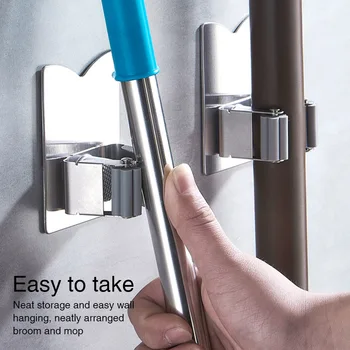 2pcs Broom Garage Bathroom Dustproof Wall Mounted Kitchen Anti Rust Self Adhesive Storage Clip Stainless Steel Mop Holder 
2pcs Broom Garage Bathroom Dustproof Wall Mounted Kitchen Anti Rust Self Adhesive Storage Clip Stainless Steel Mop Holder