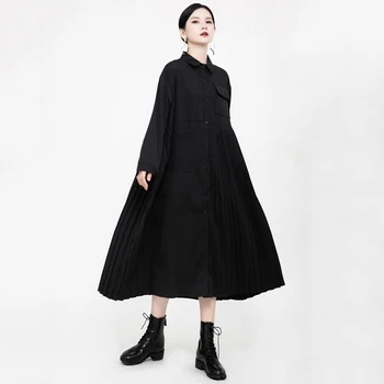 2020 New Summer Women Midi Pleated Stitching Dresses Original Design Mid-Calf Lady Fashion Streetwear Black Dress Платья женские
2020 New Summer Women Midi Pleated Stitching Dresses Original Design Mid-Calf Lady Fashion Streetwear Black Dress Платья женские