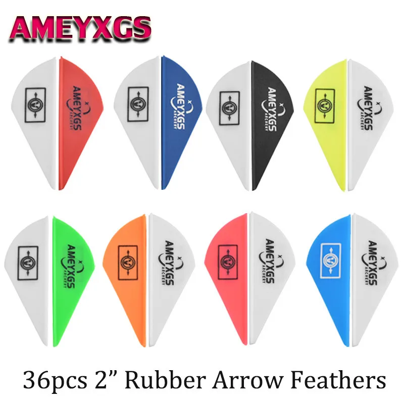 36pcs 9colors Archery Arrow Feathers 2" Drop Shape Rubber Fletching Vanes Carbon Fiberglass Arrow Shafts DIY Hunting Accessories
36pcs 9colors Archery Arrow Feathers 2" Drop Shape Rubber Fletching Vanes Carbon Fiberglass Arrow Shafts DIY Hunting Accessories