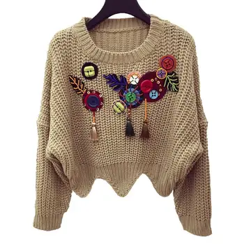 2019 Fall Women Casual O-Neck Plus Size Sweater Loose Button Asymmetrical Pullovers Long Sleeve Solid Tassel Sweater
2019 Fall Women Casual O-Neck Plus Size Sweater Loose Button Asymmetrical Pullovers Long Sleeve Solid Tassel Sweater