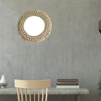 1 PC Beige Round Bohemian Mirror Macrame Hand - Made Cotton Rope Home Hanging Wall Mirror Decoration Stylish Wall Mirrors
1 PC Beige Round Bohemian Mirror Macrame Hand - Made Cotton Rope Home Hanging Wall Mirror Decoration Stylish Wall Mirrors