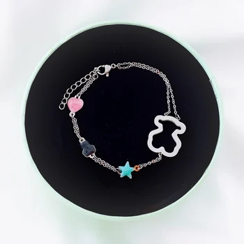 European and American Fashion Simple and Generous Hollow Titanium Steel Bear Bracelet Bracelet Men and Women Personality Jewelry 
European and American Fashion Simple and Generous Hollow Titanium Steel Bear Bracelet Bracelet Men and Women Personality Jewelry