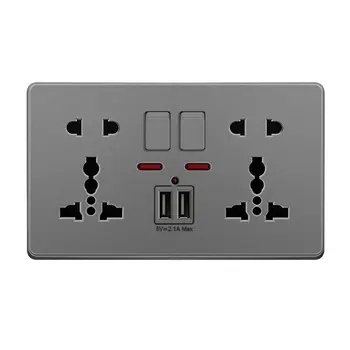 Multifunction UK 13A Wall Socket Push Button 2.1A Double USB Charging Ports Wall Power Socket 5 Hole Outlet
Multifunction UK 13A Wall Socket Push Button 2.1A Double USB Charging Ports Wall Power Socket 5 Hole Outlet