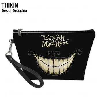 THIKIN Women Hanging Cosmetic Bag Cheshire Cat Printing Ladies Make Up Pouch PU Leather Necessaire Travel Vanity Wash Kit Bags
THIKIN Women Hanging Cosmetic Bag Cheshire Cat Printing Ladies Make Up Pouch PU Leather Necessaire Travel Vanity Wash Kit Bags