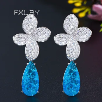 FXLRY Luxury Fashion leaf-shaped micro-inlaid zircon ice flower stone earrings For Women Bridal Jewelry
FXLRY Luxury Fashion leaf-shaped micro-inlaid zircon ice flower stone earrings For Women Bridal Jewelry