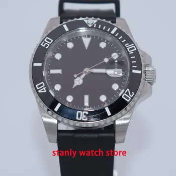Sapphire glass Parnis 40mm black sterile dial luminous marks ceramic bezel rubber strap miyota automatic movement men's watch
Sapphire glass Parnis 40mm black sterile dial luminous marks ceramic bezel rubber strap miyota automatic movement men's watch