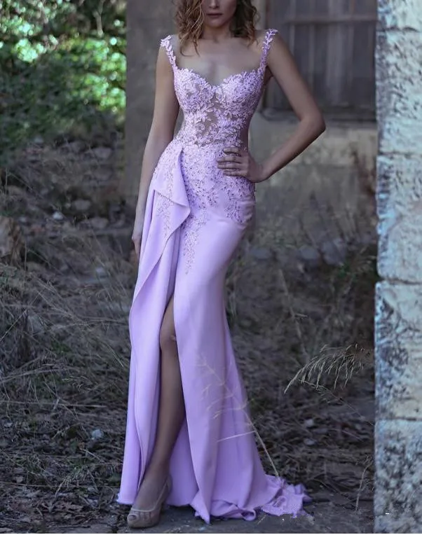 Light Purple Mermaid Evening Dresses 2019 illusion Spaghetti Neck Front Split Prom Dresses Beaded Floor Length Party prom Dress
Light Purple Mermaid Evening Dresses 2019 illusion Spaghetti Neck Front Split Prom Dresses Beaded Floor Length Party prom Dress