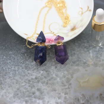Faceted Sodalite/Amethysts Perfume Bottle Necklace Pendants Bulk,Cut Hexagon Prism Point Gems Stone Essential Oil Bottle Charms
Faceted Sodalite/Amethysts Perfume Bottle Necklace Pendants Bulk,Cut Hexagon Prism Point Gems Stone Essential Oil Bottle Charms