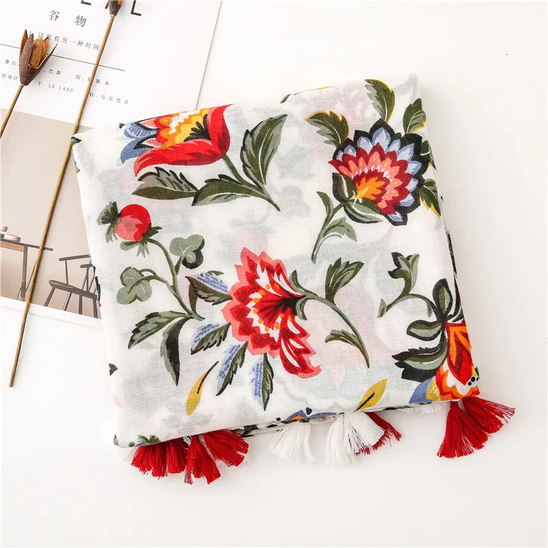 Waliicorners Scarf flower Beach Hijab Shawls and Wraps Female Foulard Echarpe 7 H52ff580eba6a4380b7c3886eaac039a5O