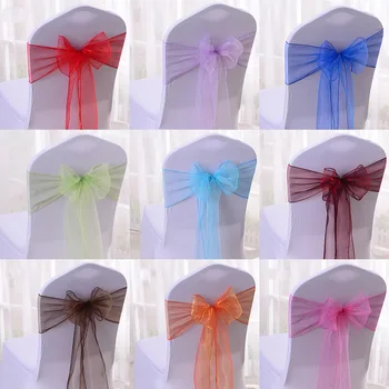 25pcs/lot Wedding Chair Decoration Ties Organza Sashes Chair Bow For Cover Banquet Wedding Party Event Xmas Supply
25pcs/lot Wedding Chair Decoration Ties Organza Sashes Chair Bow For Cover Banquet Wedding Party Event Xmas Supply