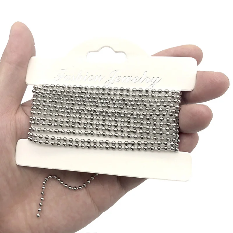 5 м/рулон 100% из нержавеющей стали шары бусы цепочка для DIY ожерелье аксессуары