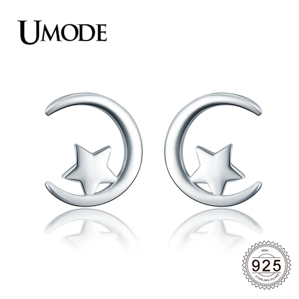 UMODE 2019 New 925 Sterling Silver Moon and Star Stud Earrings for Women Unique Stars Party Jewelry Gifts Brincos Bijoux ALE0612
UMODE 2019 New 925 Sterling Silver Moon and Star Stud Earrings for Women Unique Stars Party Jewelry Gifts Brincos Bijoux ALE0612