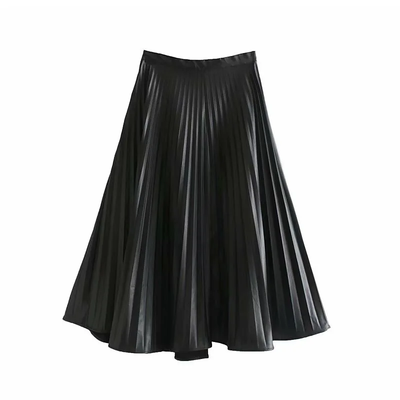 2019 Autumn New Products Western Style Black And White with Pattern High-waisted Faux Leather Pleated Skirt Women's Casual Mid-l
2019 Autumn New Products Western Style Black And White with Pattern High-waisted Faux Leather Pleated Skirt Women's Casual Mid-l