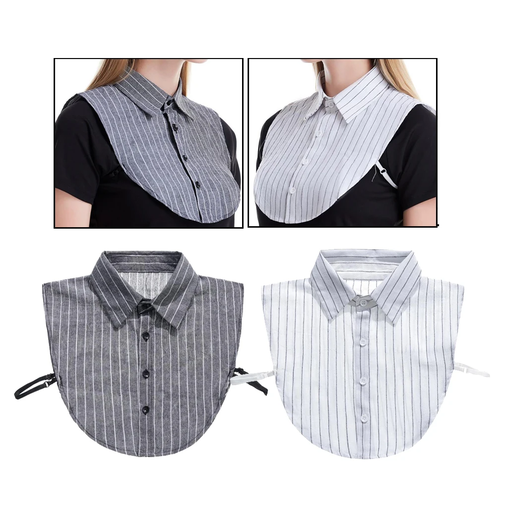 Stripe False Faux Half Shirt Detachable Fake Collar Half Shirt Blouse Choker Stripe False Faux Half Shirt Detachable Fake Collar Half Shirt Blouse Choker