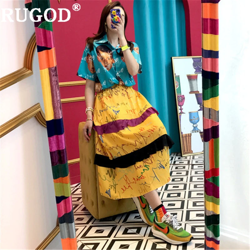 RUGOD Vintage women printed skirts 2019 Summer party midi skirts female Fashion ruffles patchwork ladies beach maxi skirt femme
RUGOD Vintage women printed skirts 2019 Summer party midi skirts female Fashion ruffles patchwork ladies beach maxi skirt femme