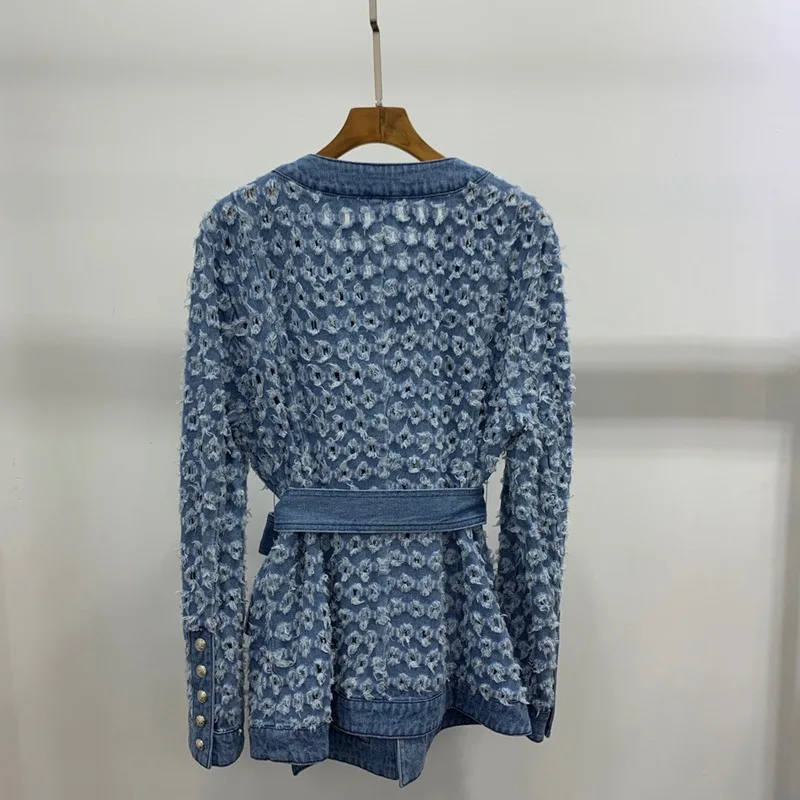 With Holes Jeans Coat Mid-length Women's 2019 Autumn And Winter New Style INS Online Celebrity Long Sleeves Model Belt Dress
With Holes Jeans Coat Mid-length Women's 2019 Autumn And Winter New Style INS Online Celebrity Long Sleeves Model Belt Dress