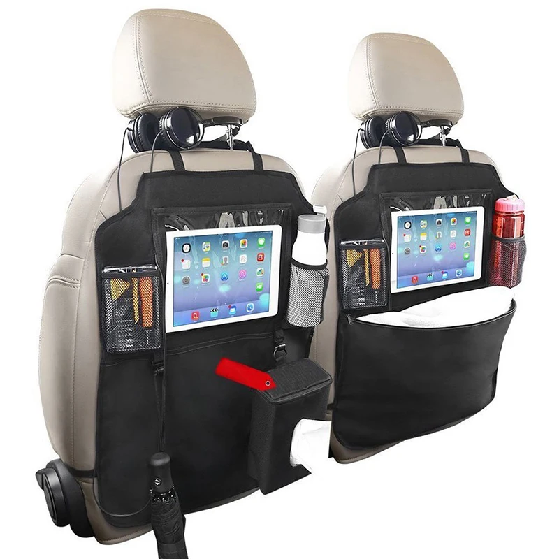 Car Seat Back Organiser, 2 Pcs Car Organizer With Built-In iPad/Tablet Holder Multi-Pocket Cargo Storage Kick Mats Protectors
Car Seat Back Organiser, 2 Pcs Car Organizer With Built-In iPad/Tablet Holder Multi-Pocket Cargo Storage Kick Mats Protectors