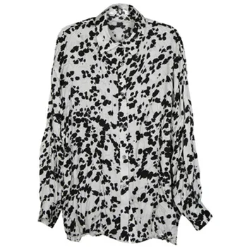 Spring Autumn 2020 Women New Pleated Leopard Printed Blouse Loose Turn Down Collar Long Sleeve Causl Fit Shirt Fashionbig Size
Spring Autumn 2020 Women New Pleated Leopard Printed Blouse Loose Turn Down Collar Long Sleeve Causl Fit Shirt Fashionbig Size