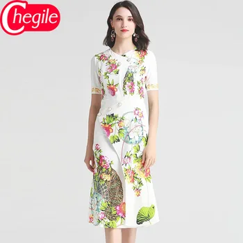 Noble Women Runway Dresses 2019 Summer Fashion Short Sleeves Vintage Printed Elegant Trumpet Dress
Noble Women Runway Dresses 2019 Summer Fashion Short Sleeves Vintage Printed Elegant Trumpet Dress