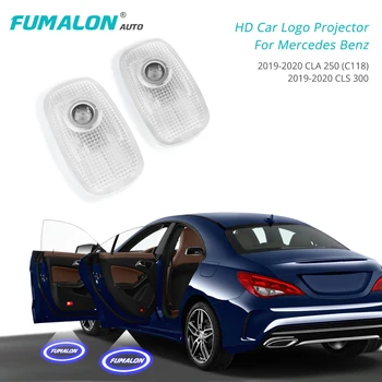 

Newest Car Door Projector For Benz 2019-2020 Car Welcome LED Light CLA200 CLS300 CLA250 C118 E200 Coupe AMG A45 C63 GLC260