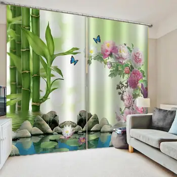 Luxury Blackout 3D Window Curtains For Living Room green bamboo curtains 3d stereoscopic curtains 
Luxury Blackout 3D Window Curtains For Living Room green bamboo curtains 3d stereoscopic curtains