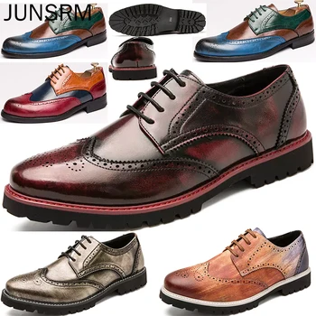 JUNSRM Men Leather Shoes Low Heel Casual Shoes Dress Shoes Brogue Shoes Spring Ankle Boots Vintage Classic Male Casual
JUNSRM Men Leather Shoes Low Heel Casual Shoes Dress Shoes Brogue Shoes Spring Ankle Boots Vintage Classic Male Casual