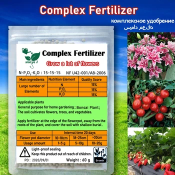 60 g Quick-acting Compound Fertilizer Complex NPK Nitrogen-Phosphate-Potassium Mini Package Plant Food Purpose Safe For Garden
60 g Quick-acting Compound Fertilizer Complex NPK Nitrogen-Phosphate-Potassium Mini Package Plant Food Purpose Safe For Garden