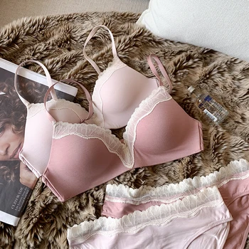 Wriufred Lace underwear women's modal cotton beautiful back thin bralette with tube top, big breasts bra set wire free lingerie
Wriufred Lace underwear women's modal cotton beautiful back thin bralette with tube top, big breasts bra set wire free lingerie