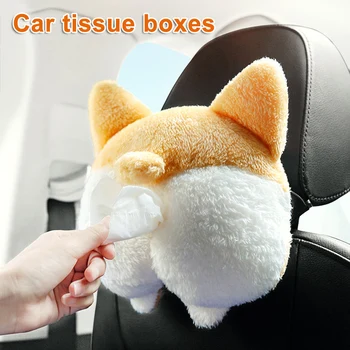 

Corgi Butt Cat Car Tissue Holder Napkin Box Vehicle Backseat Tissue Case Holder for Home Car Bathroom HUG-Deals