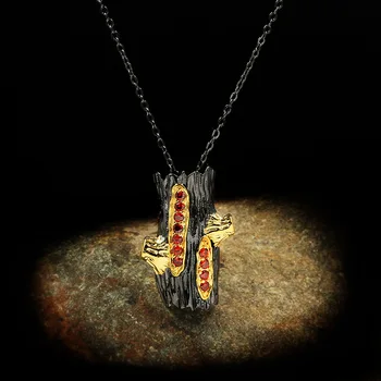 New Style Inlaid Red Zircon Branch Shape Pendant Clavicle Chain Exquisite Black Gold Ladies Jewelry Accessories Sweater Chain
New Style Inlaid Red Zircon Branch Shape Pendant Clavicle Chain Exquisite Black Gold Ladies Jewelry Accessories Sweater Chain