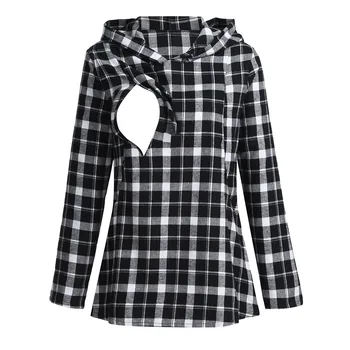 Zipper on both sides for opening breastfeeding shirt Long-sleeved hooded plaid slim mid-length sweater Autumn new style
Zipper on both sides for opening breastfeeding shirt Long-sleeved hooded plaid slim mid-length sweater Autumn new style