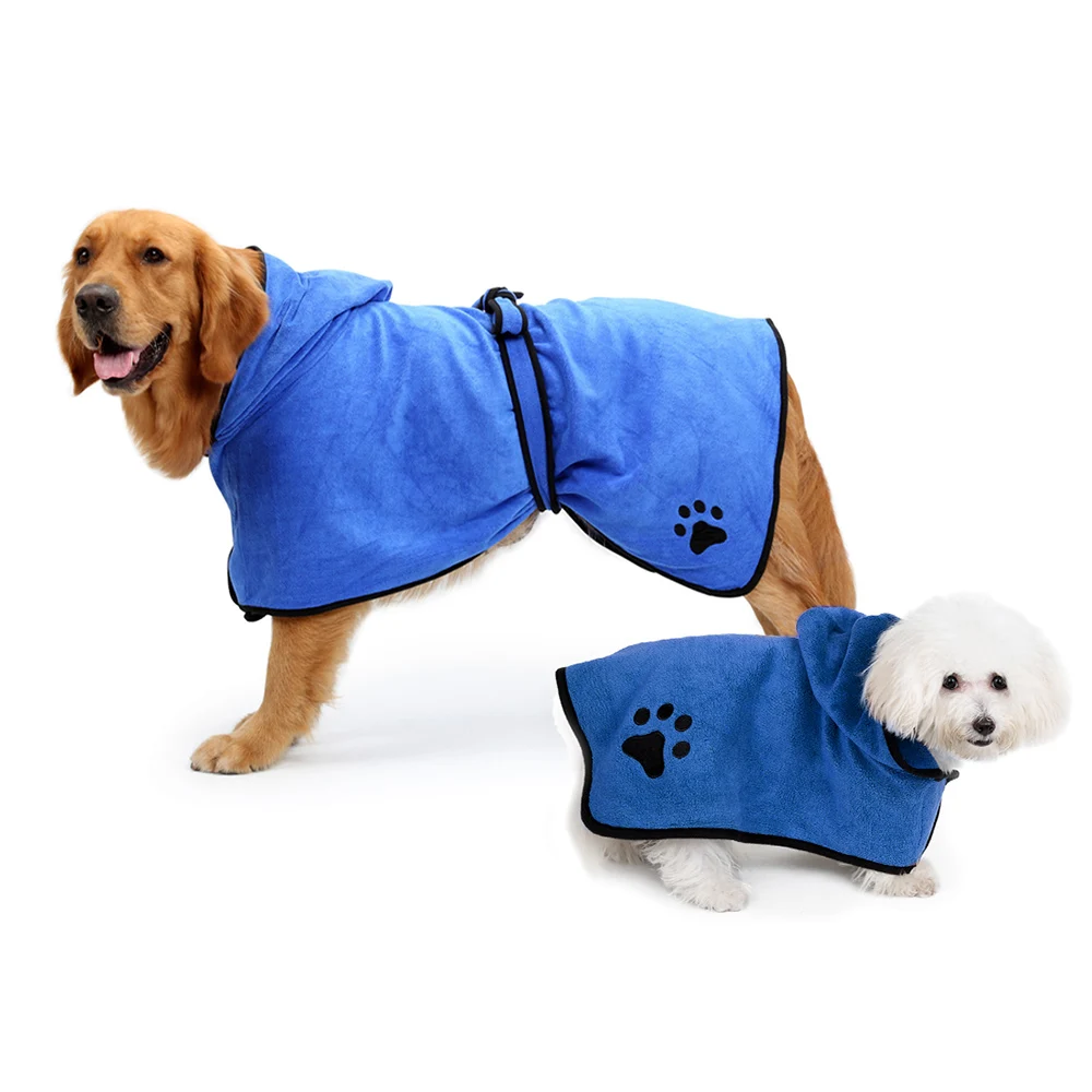 Soft Dog Bathrobe XS-XL Pet Bath Towel Microfiber Super Absorbent Drying Clothes With Hat Warm Grooming Supplies for Various Dog
Soft Dog Bathrobe XS-XL Pet Bath Towel Microfiber Super Absorbent Drying Clothes With Hat Warm Grooming Supplies for Various Dog