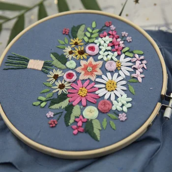 DIY FlowerBouquet Ribbon Embroidery Kit with Hoop Pattern Printed Cross Stitch Set Handmade Needlework Sewing Craft Home Decor 
DIY FlowerBouquet Ribbon Embroidery Kit with Hoop Pattern Printed Cross Stitch Set Handmade Needlework Sewing Craft Home Decor