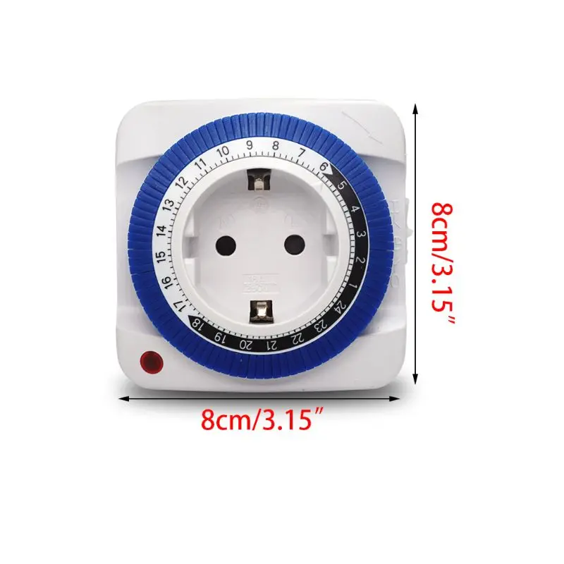 EU 24 Hours Timer Switch Socket 230V 16A 15min to 24H Programmable Energy Saving X7YF
EU 24 Hours Timer Switch Socket 230V 16A 15min to 24H Programmable Energy Saving X7YF