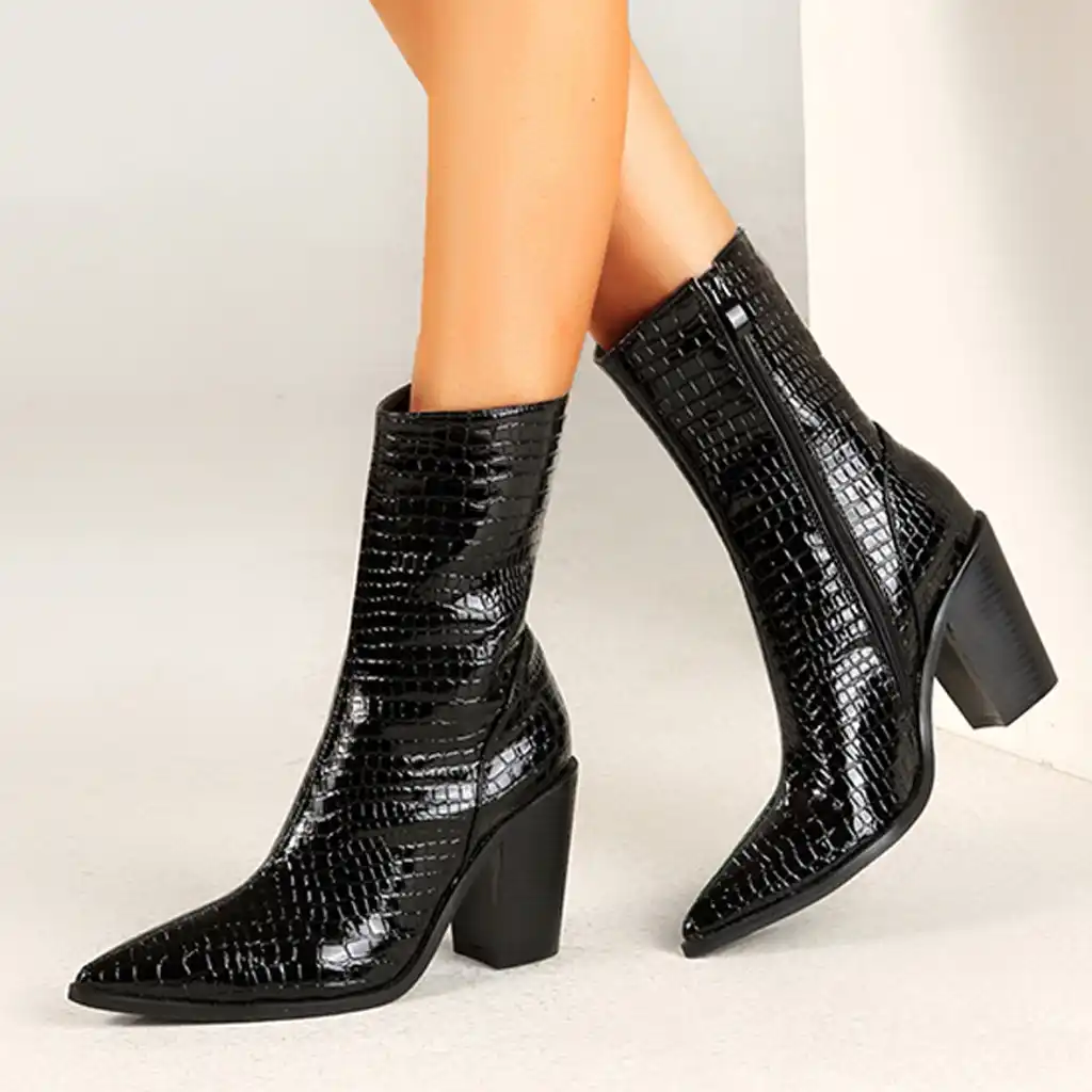 Boots fashion women's crocodile leather 