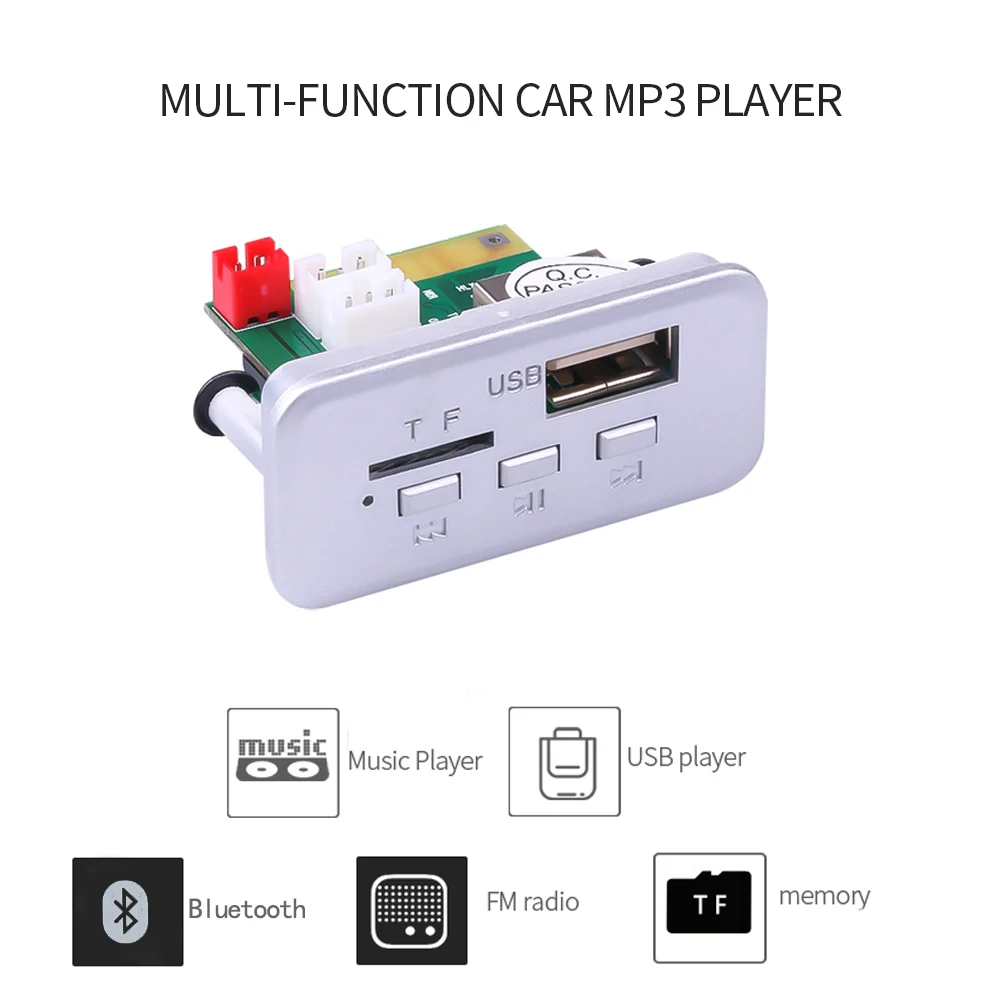 Bluetooth 5.0 amplifier Wireless V5.0 Music Player DIY MP3 Decoder Board 12V Car FM Radio Module Support TF USB U disk Audio
Bluetooth 5.0 amplifier Wireless V5.0 Music Player DIY MP3 Decoder Board 12V Car FM Radio Module Support TF USB U disk Audio
