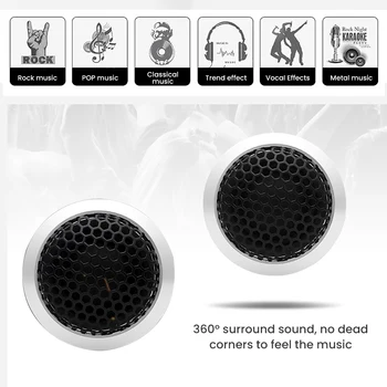 

AIYIMA 2Pcs 1.5 Inch Tweeter 4 Ohm 180W Mini Audio Speaker Aluminum Alloy Loudspeaker High Efficiency Car Dome Treble Speakers