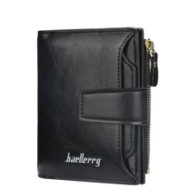 Baellerry Men's Leather Wallet High Quality Zipper Hasp Short Trifold Desigh Card Holder Male Vintage Coin Purse Women Wallets 
Baellerry Men's Leather Wallet High Quality Zipper Hasp Short Trifold Desigh Card Holder Male Vintage Coin Purse Women Wallets