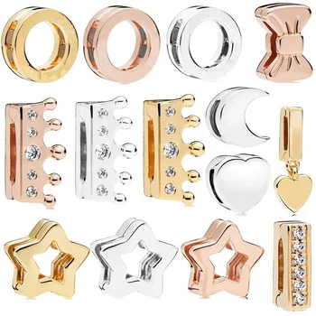 925 Sterling Silver Reflexions Heart Round Clip Stopper Circle Charms Beads Fit Original PAN Bracelet DIY Women Jewelry
925 Sterling Silver Reflexions Heart Round Clip Stopper Circle Charms Beads Fit Original PAN Bracelet DIY Women Jewelry