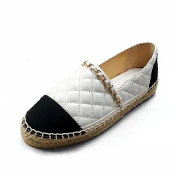 2020 Flat shoes Women Espadrilles Genuine Leather Flats Chain Woman Casual Loafers High Quality Shoes Big Size 34-41
2020 Flat shoes Women Espadrilles Genuine Leather Flats Chain Woman Casual Loafers High Quality Shoes Big Size 34-41